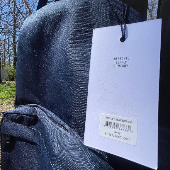 NWT Unisex Adult OS Navy Herschel Supply Co. Miller Backpack - Picture 7 of 15